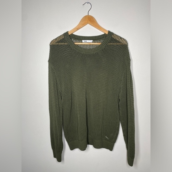 Aritzia TNA Alameda Crochet Crewneck Sweater // Fatigue - Picture 3 of 9